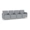 Lesro Siena Lounge Reception 4 Seat Tandem Seating, Brushed Steel, RS Fog Upholstery SN4103 - alternate 1